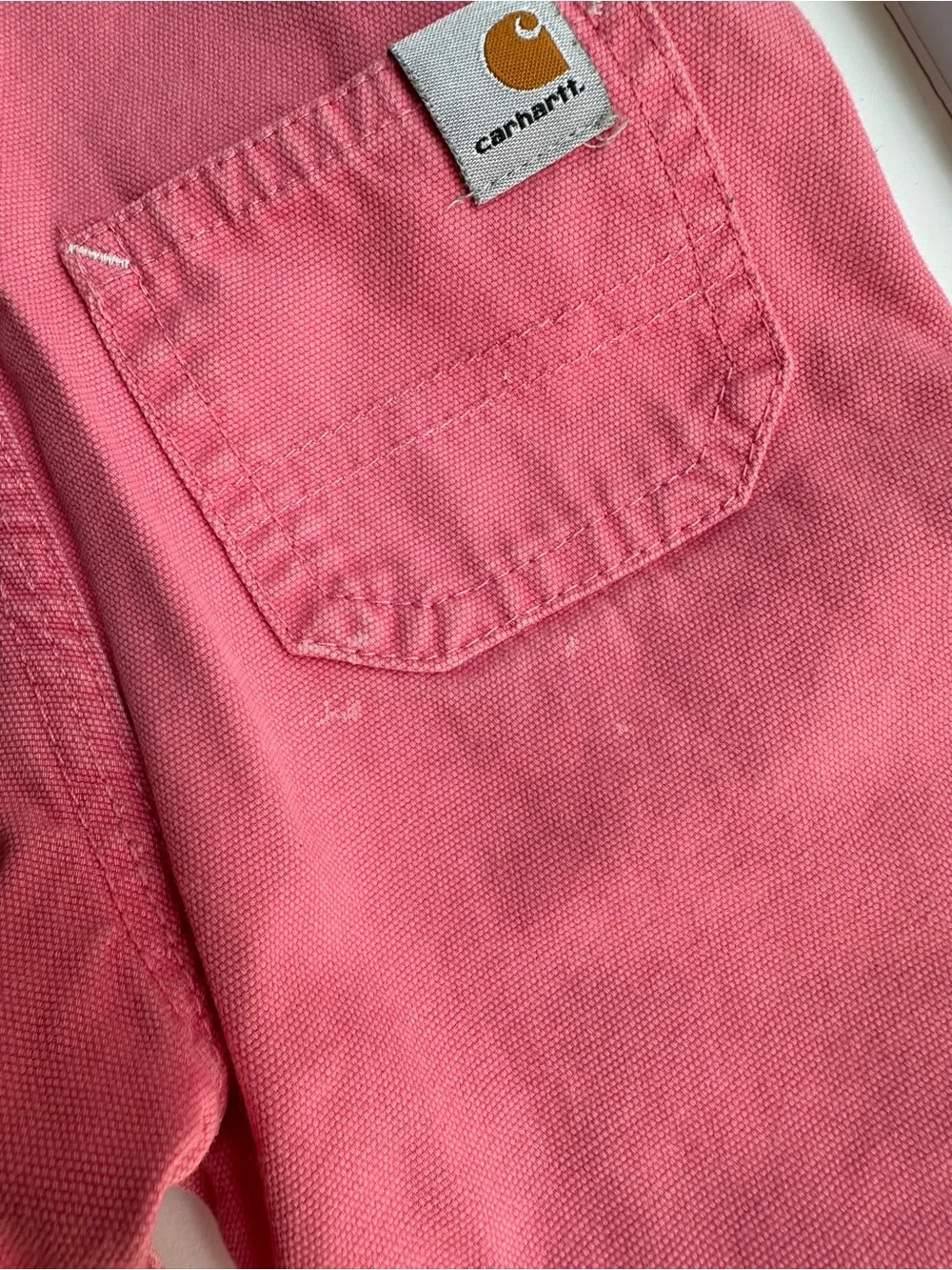 Carhartt baby girl embroidered pink overalls